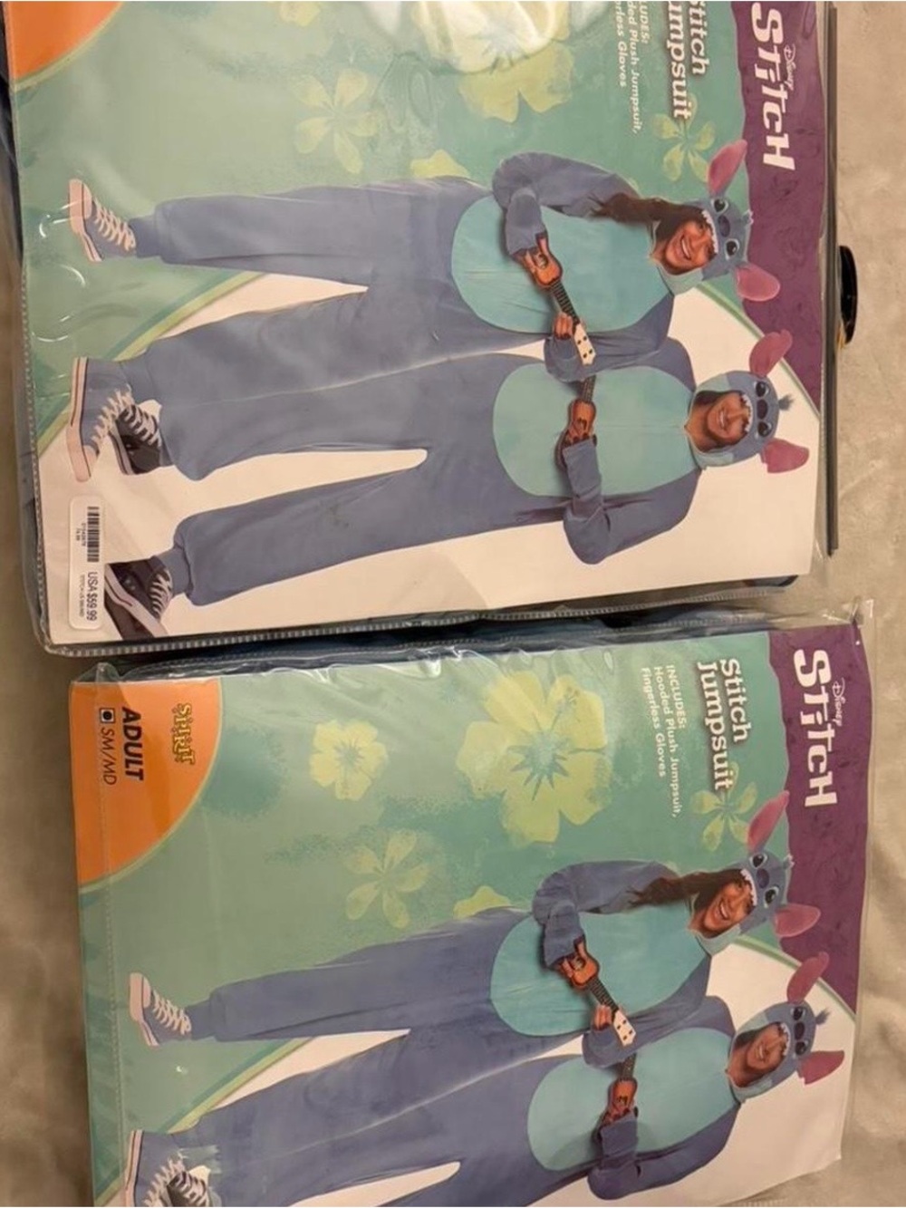 Disney Stitch Adult Light Blue and Aqua Jumpsuit Costume